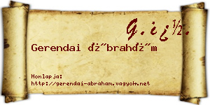 Gerendai Ábrahám névjegykártya